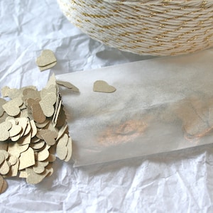 Wedding Confetti, Metallic Gold TEENY Hearts Paper Confetti