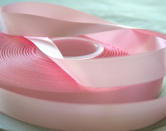 100 Yard Roll of Powder Pink Double Satin Ribbon