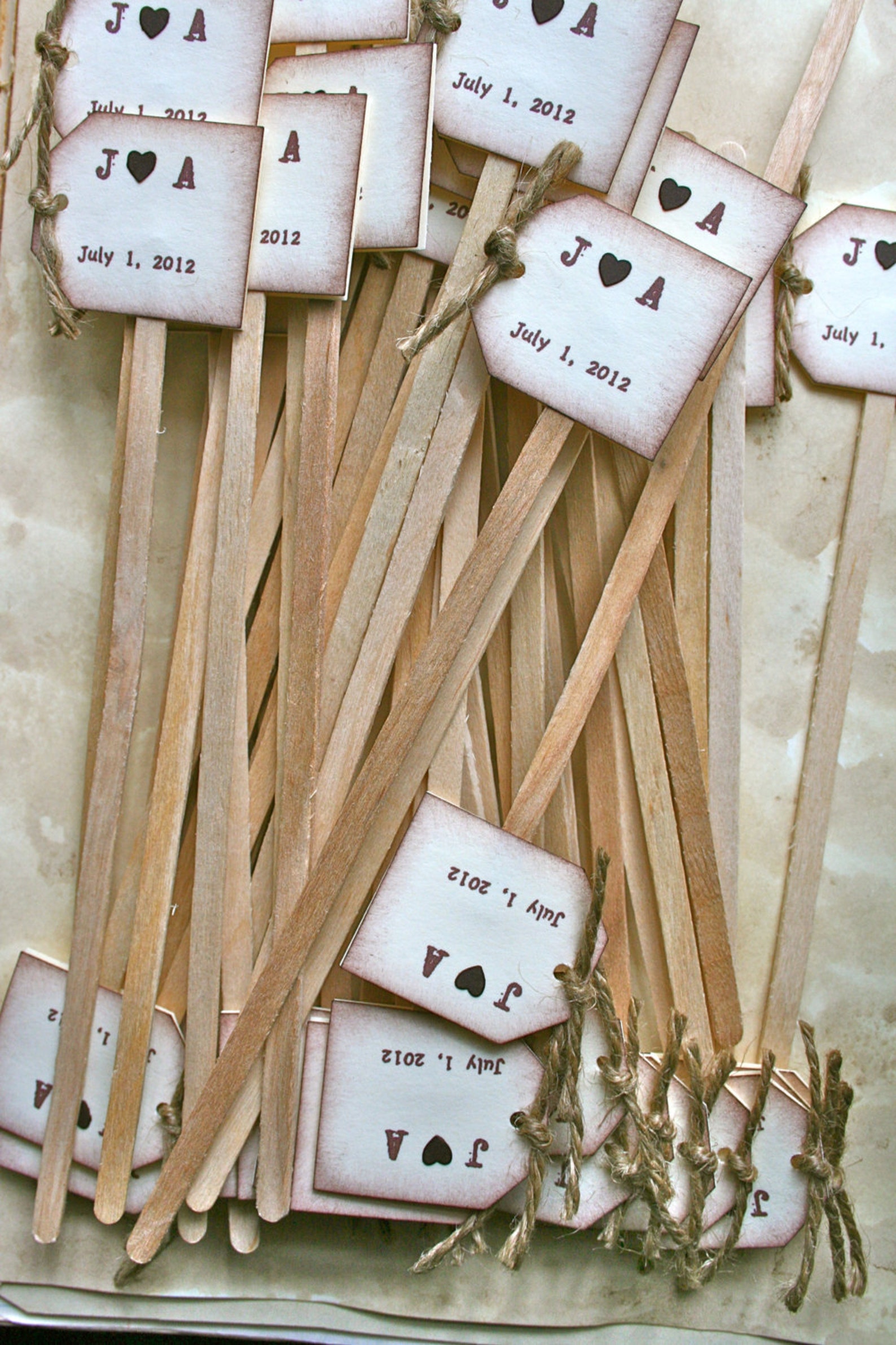 Rustic Wedding Cupcake Toppers Wedding Drink Stirrers Etsy