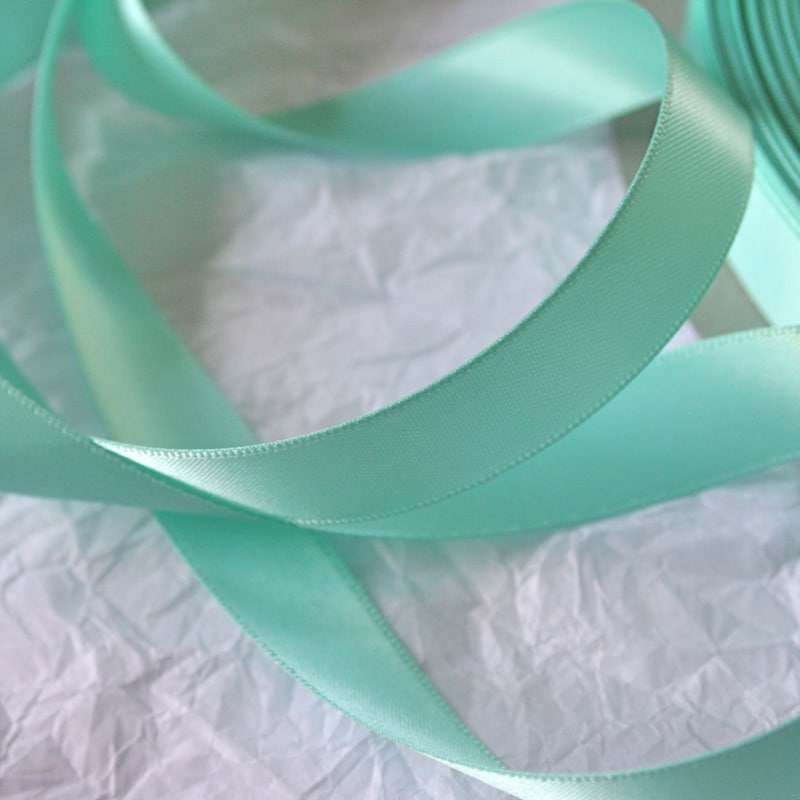 Aqua Satin Ribbon - Etsy