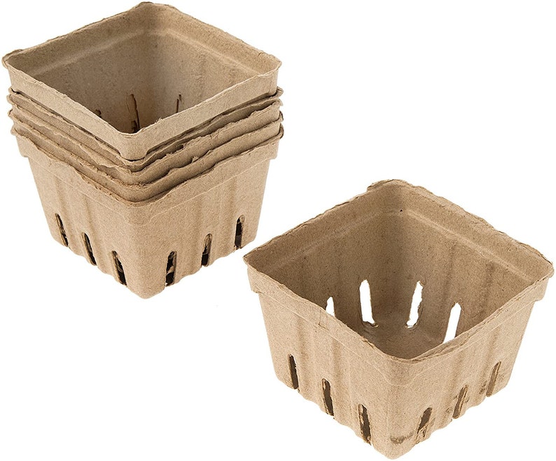 PASTEL Berry Baskets Natural Kraft Soft Pink Hot Pink Baby Etsy