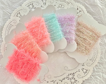 Sparkly TWINE, Tinsel, Clear Iridescent Trim, Transparent, Yarn Fibers