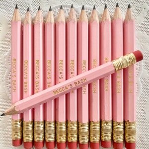 Mini Personalized Pencils, Pink, Mint, Gold, Robins Egg Blue PENCILS, 24 COLORS image 6