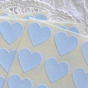 Large SKY BLUE Heart Stickers, Sticker Seals, 6 COLORS