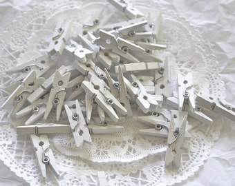 50 WHITE Mini Clothespins, and 10 COLOR Choices