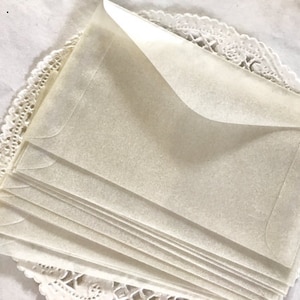 50 Vintage Glassine Envelopes: Translucent Archival Storage