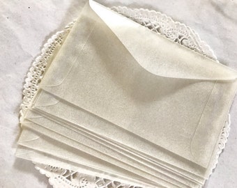 50 Vintage Glassine Envelopes: Translucent Archival Storage