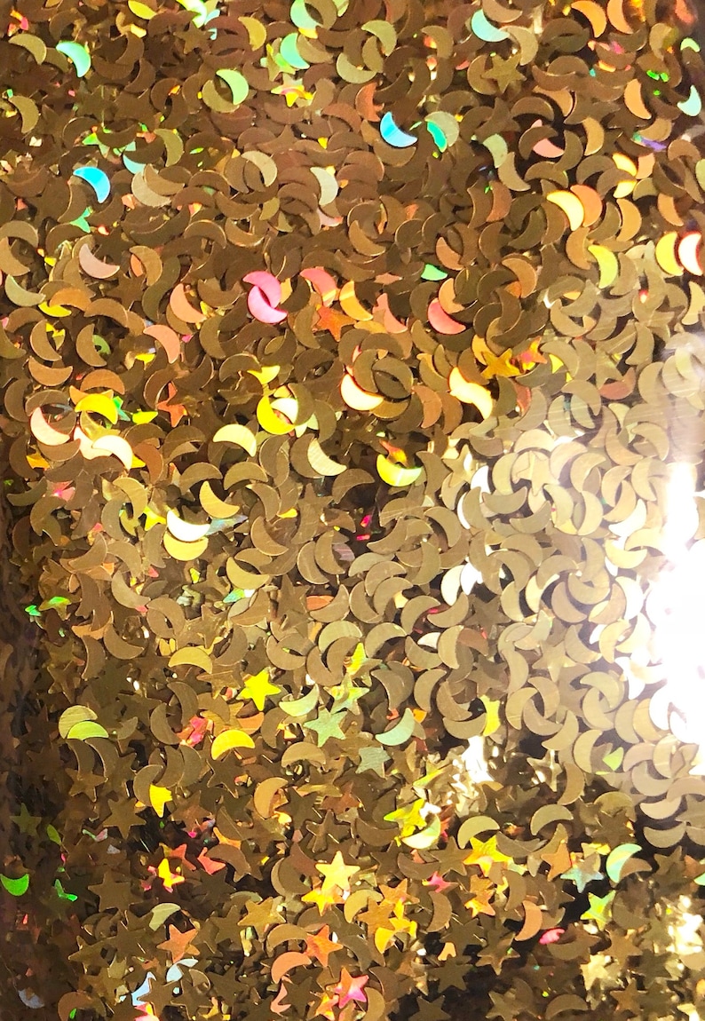 Glitter Cosmetic STARS & MOONS Glitter Confetti Gold Etsy