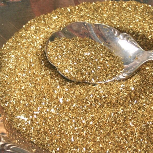 Glitter, German Glass Glitter, 1 Whole Pound SPARKLY LT. GOLD