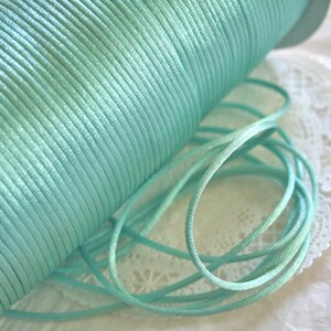 Robins Egg Blue Rattail SATIN CORD, Jewelry, Kumihimo, Rat tail