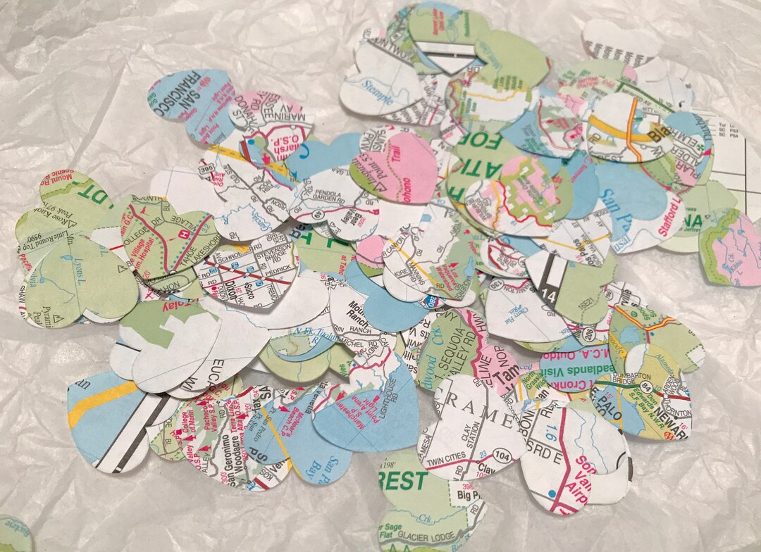 Map Confetti, Atlas Confetti, Destination Wedding - Etsy