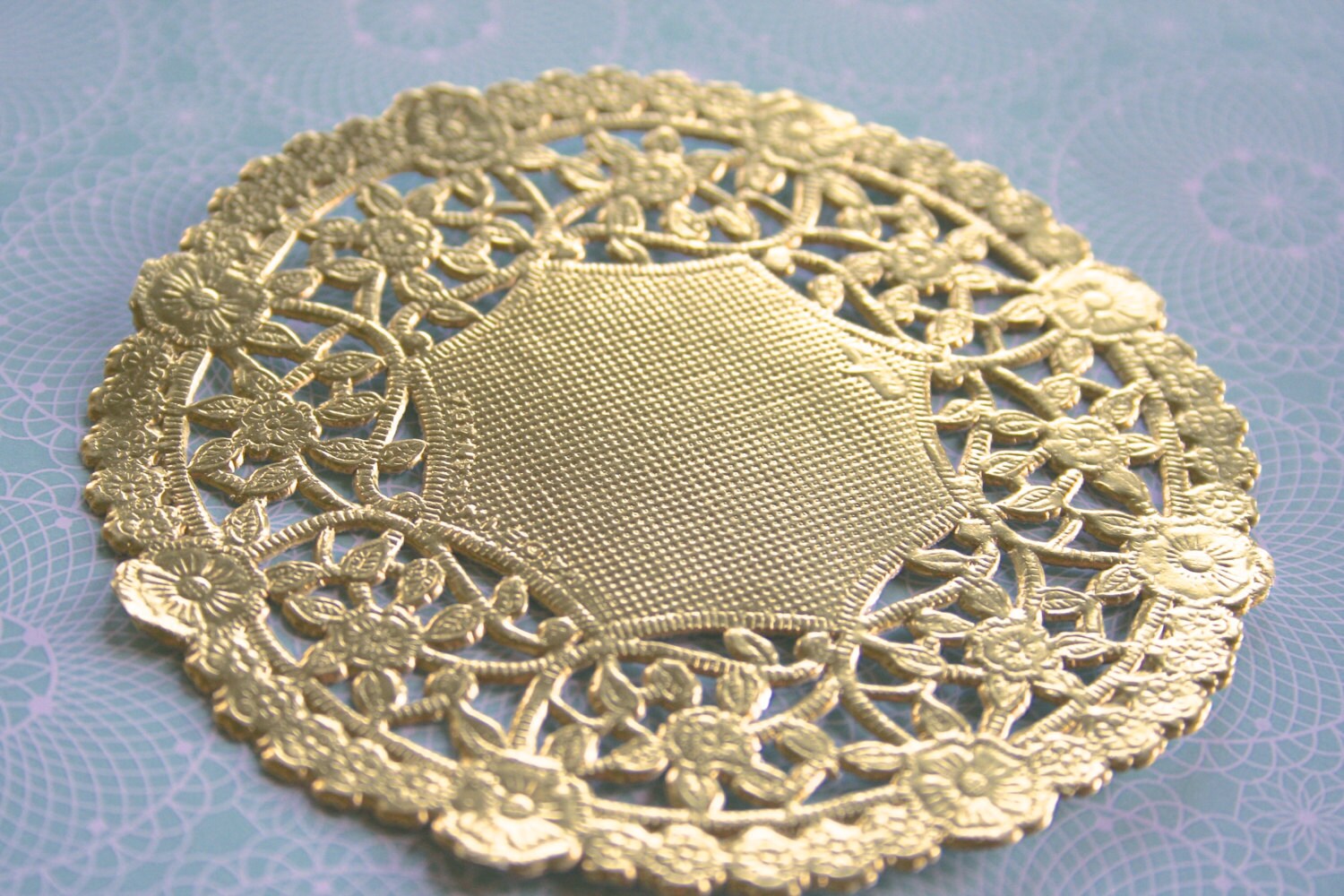 GOLD Doilies 10 Round Gold Foil Lace Doilies Etsy