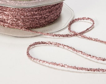 Glitter, TWINE, Tinsel Metallic String Ribbon, METALLIC PINK