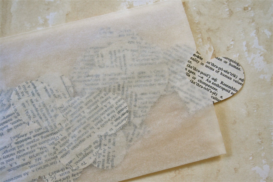 Large Hearts Dictionary Paper Confetti Etsy