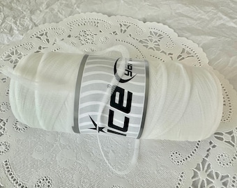White Art Yarn: ICE Tulle WHOLESALE, Fibers with Silver, 766 Yards, BULK