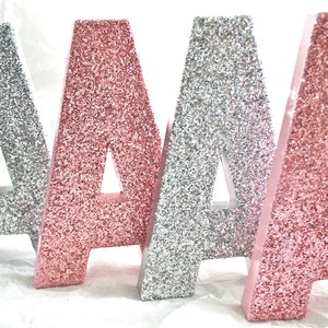 Glitter, Glittered Letters Numbers, Props, Wedding, Nursery, Home Party Decor, Self Standing, ANY COLOR, Priced per Letter