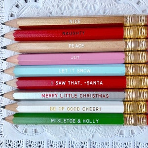 Personalized Pencils, Office Gifts, PENCIL SET, Party Favors, CHRISTMAS Stocking Stuffer