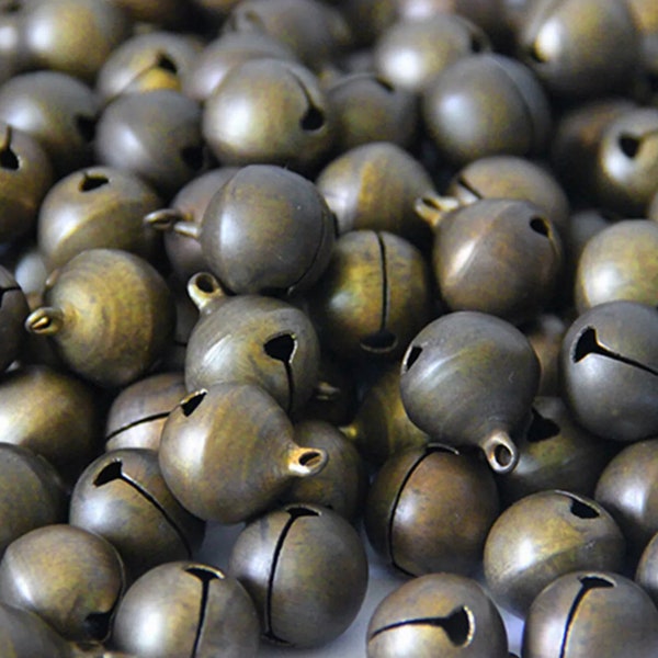 100 TEENY Jingle Bells, 6mm Dark Antique Bronze