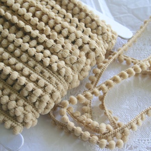 Soft Tan Baby Pom Pom Trim 3/8&quot;