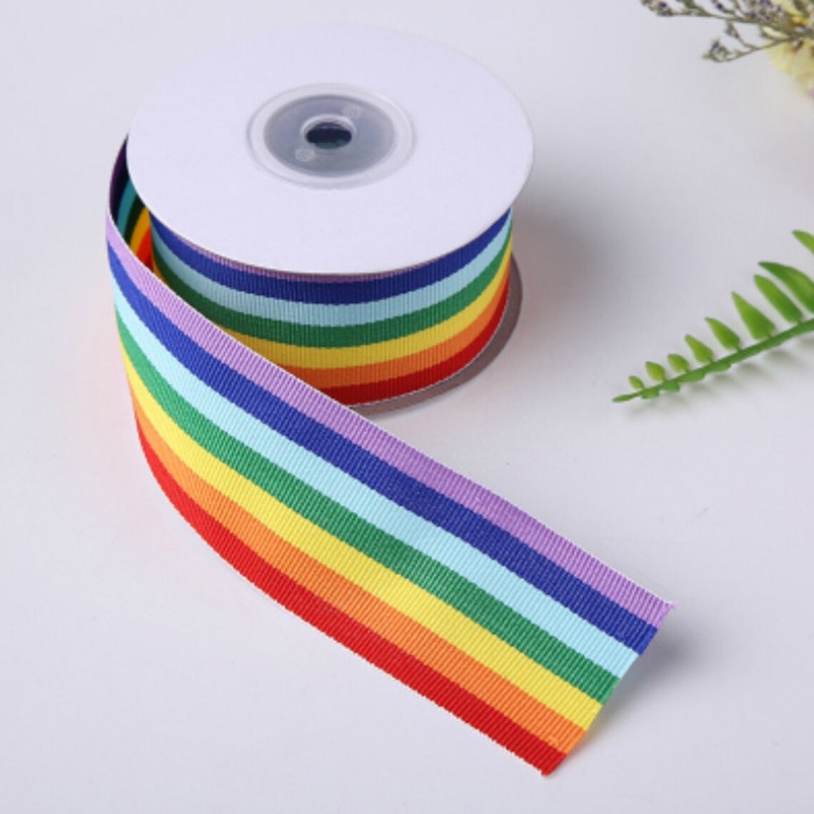 Rainbow Ribbon 3 Yards Grosgrain Many Sizes Etsy