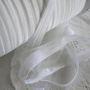 5/8&quot; Fold Over Elastic, WHITE 10Y