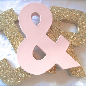 Glitter, Glittered LETTERS Wedding Decor and Home Decor, Self Standing Letters