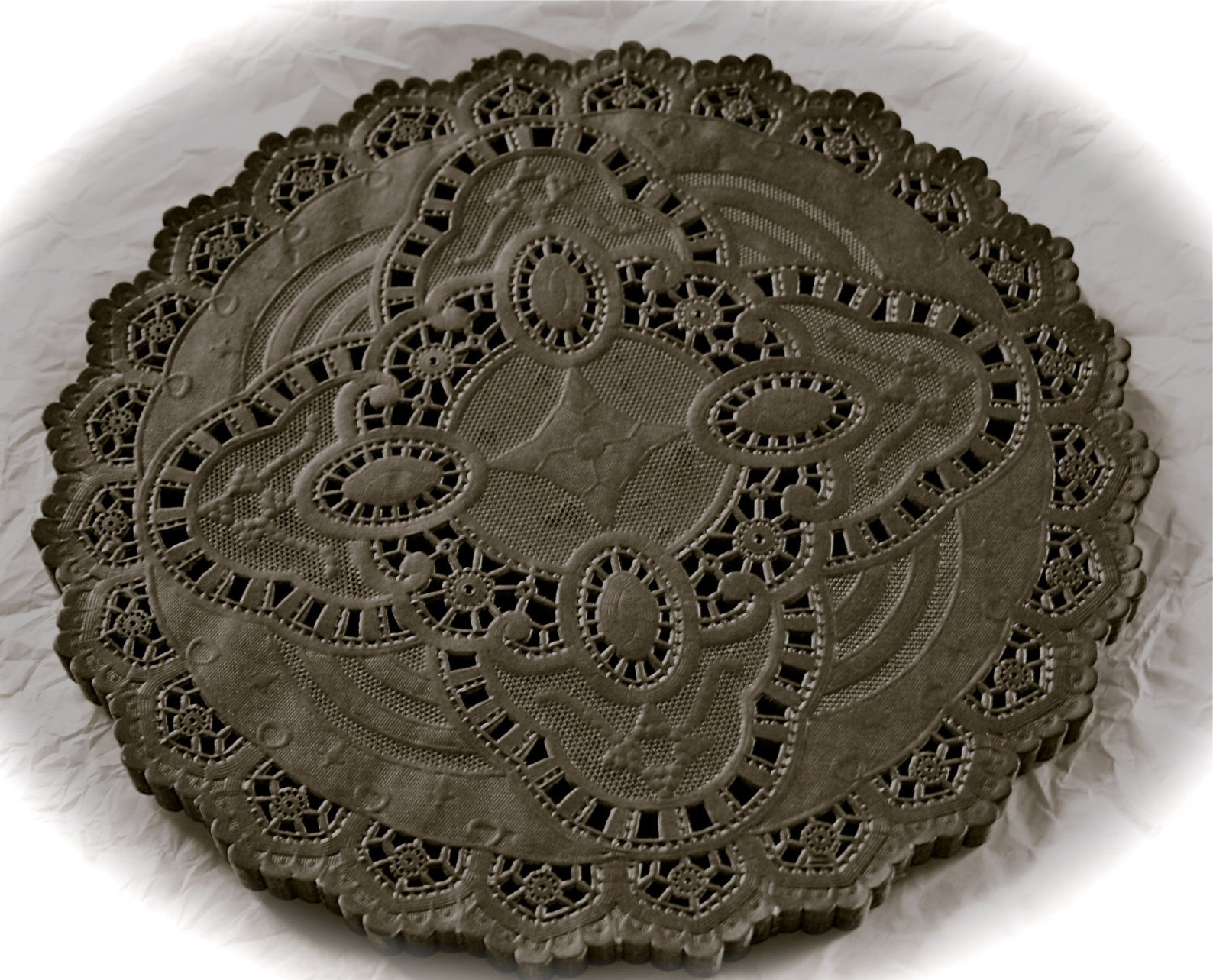 10 Smoke Black Lace Paper Doilies Etsy