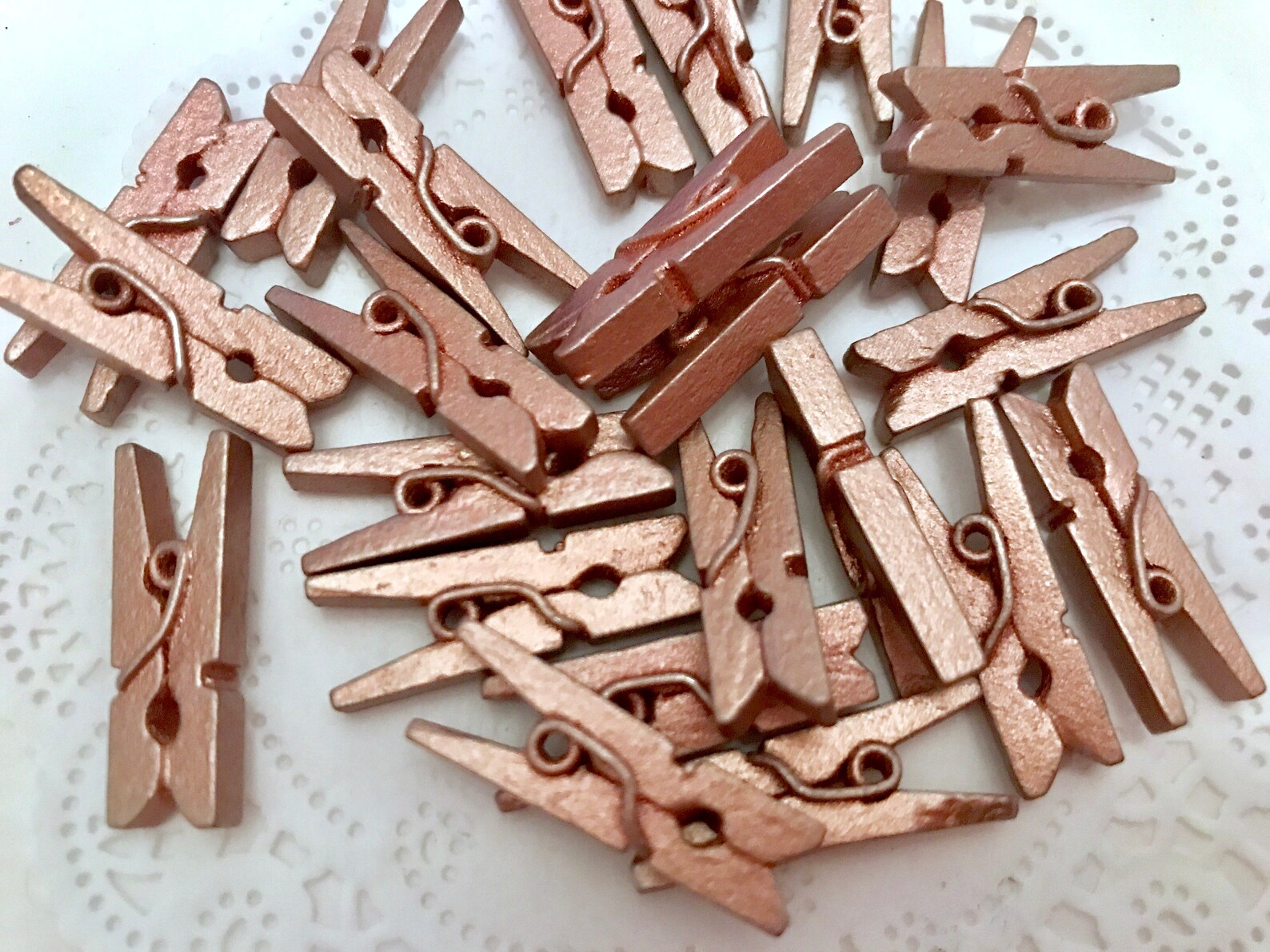 50 ROSE GOLD Mini Clothespins and 10 COLOR Choices Etsy