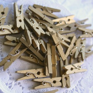 50 GOLD Mini Clothespins, and 10 COLOR Choices image 6