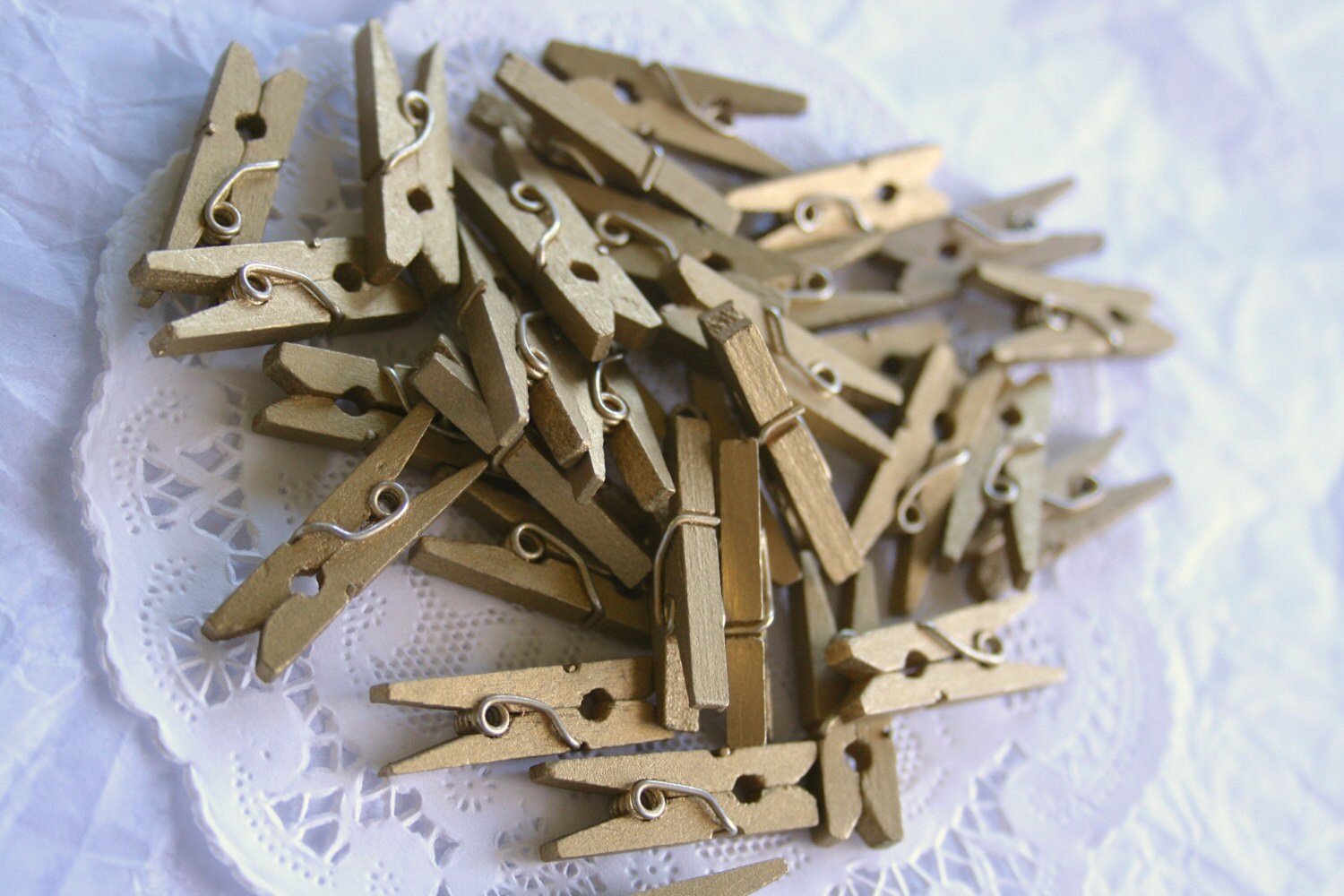 50 GOLD Mini Clothespins and 10 COLOR Choices Etsy