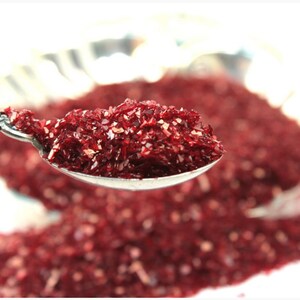 Dark Red Glass Glitter Shards: Chunky Translucent Crystals