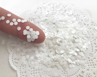Matte White Dot Glitter: Solvent Resistant Cosmetic Craft Glitter
