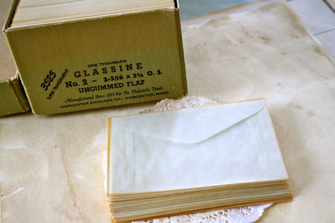 25 Vintage Glassine Envelopes Etsy