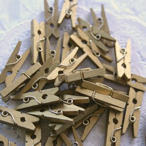 50 GOLD Mini Clothespins, and 10 COLOR Choices image 4