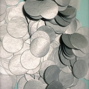 Metallic SILVER Confetti, Hearts or Circles, Tissue Confetti, Large, Over 2,800 Pieces
