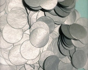 Metallic SILVER Confetti, Hearts or Circles, Tissue Confetti, Large, Over 2,800 Pieces