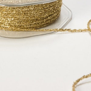 Glitter, TWINE Tinsel Metallic String Ribbon, GOLD