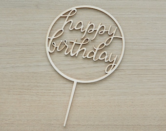 CAKE TOPPER - Wood Cake Topper - Birthday Cake Topper - Ready to ship