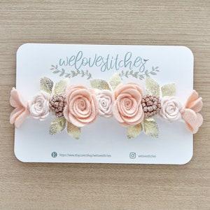 Spring Summer Crown Floral headbands - newborn headbands - felt flower headband - children&#39;s photo props - infant headband - baby headband