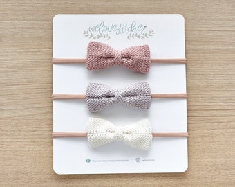 Crochet bow headbands set- newborn headbands - baby girl - toddler headbands - infant headband - baby headband - headbands