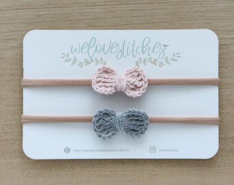 Crochet bow headbands set- newborn headbands - baby girl - toddler headbands - infant headband - baby headband - headbands