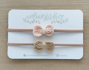 Crochet bow headbands set- newborn headbands - baby girl - toddler headbands - infant headband - baby headband - headbands
