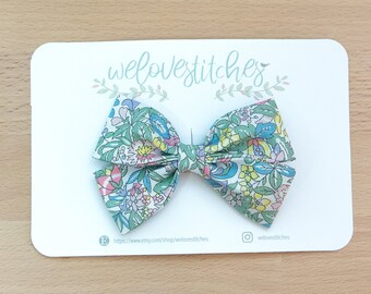 Floral Bow Fabric hair clips - newborn headbands - bow Headband - infant headband - baby headband - Bow 70