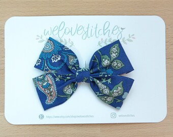 Floral Bow Fabric hair clips - newborn headbands - bow Headband - infant headband - baby headband - Bow 76