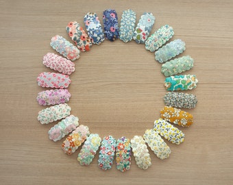 Liberty Snap Clips - Baby Snap Clips - Baby Hair Clips - Fringe Hair Clips - Floral Hair Clips - Hair Clip Set - Toddler Clips