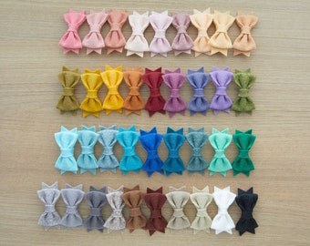 Build your own felt bow clip set/bow hair clip - Toddler hair clip - hair clip set - mini bow hair clip