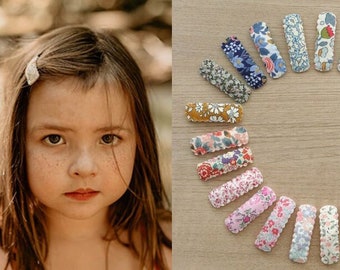 Liberty scallop snap hair clip for thin hair - Toddler hair clips - Fringe Hair Clips - Baby Snap Clips