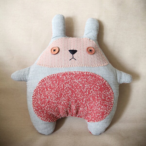 Bunny Plush Toy - Soft toy - Stuffed toy - Valentine Gift - Stuffed Animal - Grey bunny rabbit soft toy - Pillow -  READY TO SHIP