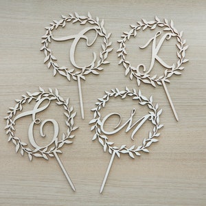 INITIAL CAKE TOPPER - Torten topper aus Holz - Geburtstagstortendeko - Versandfertig