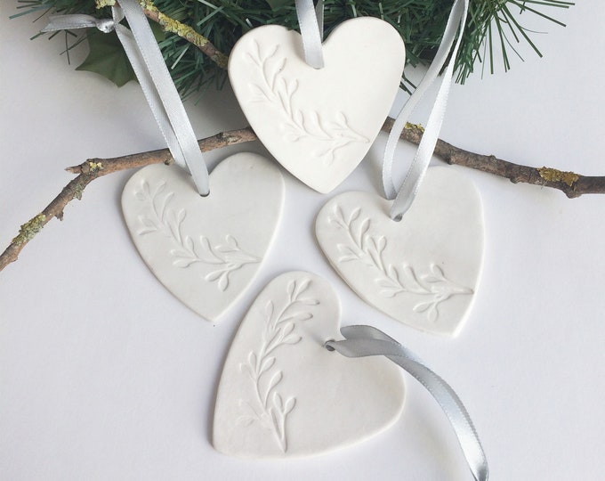 Porcelain heart ornament - modern decoration
